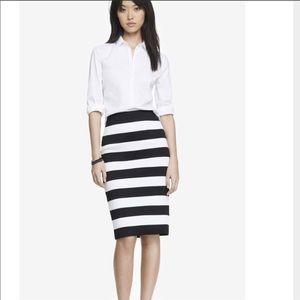 Black and white pencil skirt